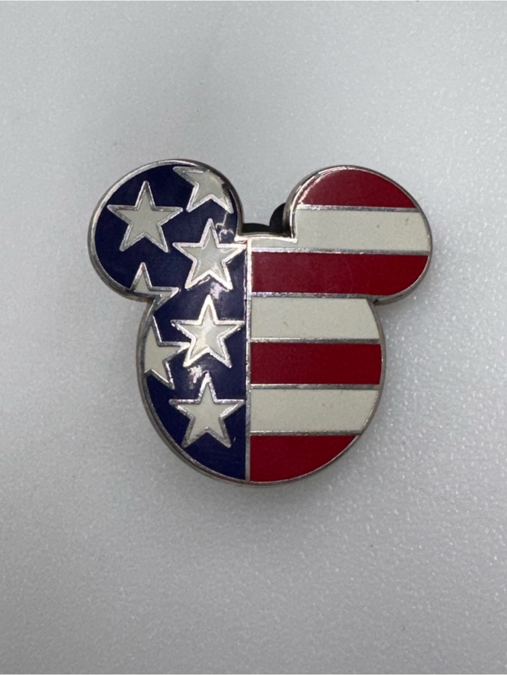 Patriotic Mickey Mouse Pin USA Flag Head Enamel 2002 Official Disney